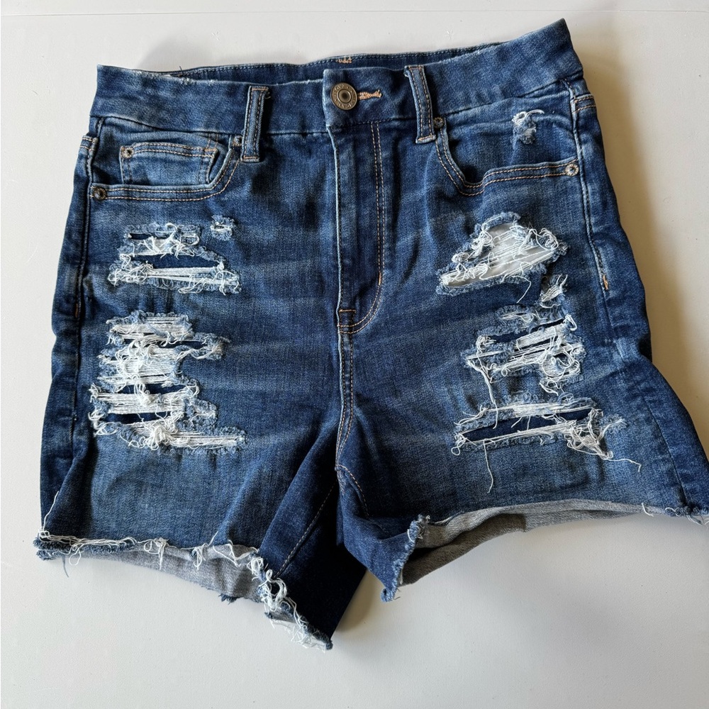 American Eagle Curvy Hi-Rise Shortie Denim Shorts | Size 6